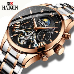 HAIQIN luxury Automatic Mechanical Men Watch classic Business Watch men Tourbillon Waterproof Male Wristwatch Relogio Masculino