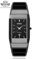 mens womens Ceramic wrist watches black white quartz square couple male female clocks waterproof casual business wristwatches