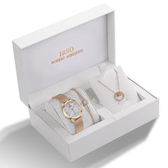IBSO Women's Quartz Watches Rose Gold Ultra thin Stainless Steel Mesh Strap Quartz Clock Hours Ladies Simple Relogio Masculino