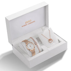 IBSO Women's Quartz Watches Rose Gold Ultra thin Stainless Steel Mesh Strap Quartz Clock Hours Ladies Simple Relogio Masculino