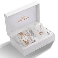 IBSO Women's Quartz Watches Rose Gold Ultra thin Stainless Steel Mesh Strap Quartz Clock Hours Ladies Simple Relogio Masculino
