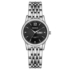 Rose Gold Ladies Watch KINGNUOS Luxury Brand Stainless Steel Women Watches Couple Female Quartz Clock calendar Week can Englisho