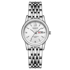 Rose Gold Ladies Watch KINGNUOS Luxury Brand Stainless Steel Women Watches Couple Female Quartz Clock calendar Week can Englisho