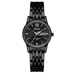 Rose Gold Ladies Watch KINGNUOS Luxury Brand Stainless Steel Women Watches Couple Female Quartz Clock calendar Week can Englisho