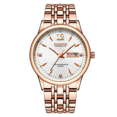 Rose Gold Ladies Watch KINGNUOS Luxury Brand Stainless Steel Women Watches Couple Female Quartz Clock calendar Week can Englisho