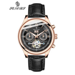 Senors Brand Luxury Men Watches Automatic Black Watch Men Stainless Steel Waterproof Business Sport Mechanical Wristwatch