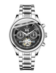 Senors Brand Luxury Men Watches Automatic Black Watch Men Stainless Steel Waterproof Business Sport Mechanical Wristwatch