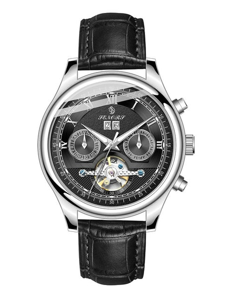 Senors Brand Luxury Men Watches Automatic Black Watch Men Stainless Steel Waterproof Business Sport Mechanical Wristwatch
