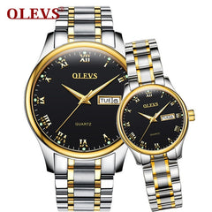 Couple Watch Mens Women watches OLEVS Luxury brand Quartz High quality relogio masculino Leather Lovers watch erkek kol saati