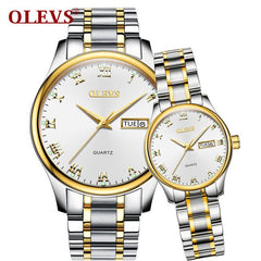 Couple Watch Mens Women watches OLEVS Luxury brand Quartz High quality relogio masculino Leather Lovers watch erkek kol saati
