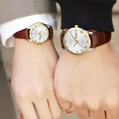 Couple Watch Mens Women watches OLEVS Luxury brand Quartz High quality relogio masculino Leather Lovers watch erkek kol saati