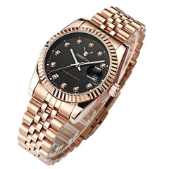 Famous Brand Fashion Luxury  Steel Metal band ROSE GOLD  Bracelet watch for Men and Women Gift Dress Watches relogio masculino