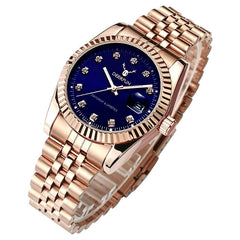 Famous Brand Fashion Luxury  Steel Metal band ROSE GOLD  Bracelet watch for Men and Women Gift Dress Watches relogio masculino