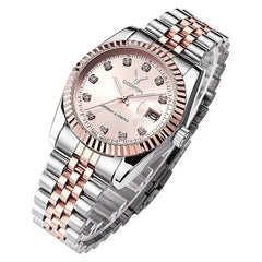 Famous Brand Fashion Luxury  Steel Metal band ROSE GOLD  Bracelet watch for Men and Women Gift Dress Watches relogio masculino