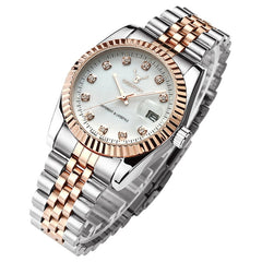Famous Brand Fashion Luxury  Steel Metal band ROSE GOLD  Bracelet watch for Men and Women Gift Dress Watches relogio masculino