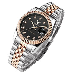 Famous Brand Fashion Luxury  Steel Metal band ROSE GOLD  Bracelet watch for Men and Women Gift Dress Watches relogio masculino