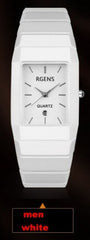 mens womens Ceramic wrist watches black white quartz square couple male female clocks waterproof casual business wristwatches