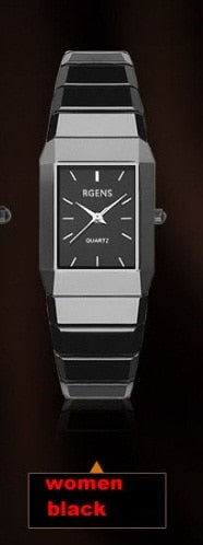 mens womens Ceramic wrist watches black white quartz square couple male female clocks waterproof casual business wristwatches