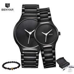 New 2019 BENYAR Fashion Simple Lovers' Watch Casual Men's Women Quartz Waterproof Watches Clock Reloj Hombre Couple Watches Men