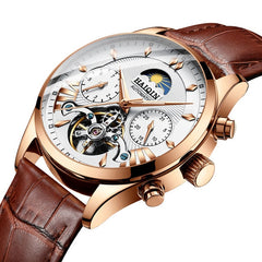 HAIQIN luxury Automatic Mechanical Men Watch classic Business Watch men Tourbillon Waterproof Male Wristwatch Relogio Masculino