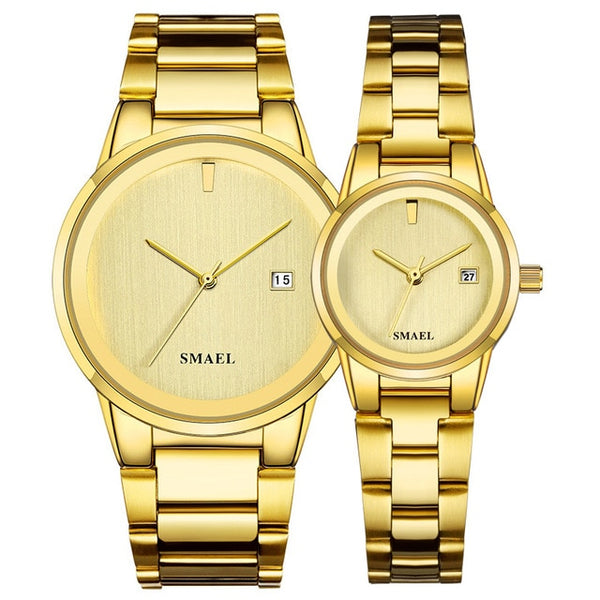 2019 SMAEL Watch offer Set Couple lUXURY Classic stainless steel watches splendid gent lady 9004 waterproof fashionwatch set